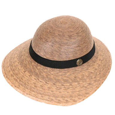Laurel Palm Leaf Asymmetrical Brim Sun Hat - Tula Hats Facesaver Hat Tula Hats TU1-1900 Burnt Palm M (57 - 59 cm)