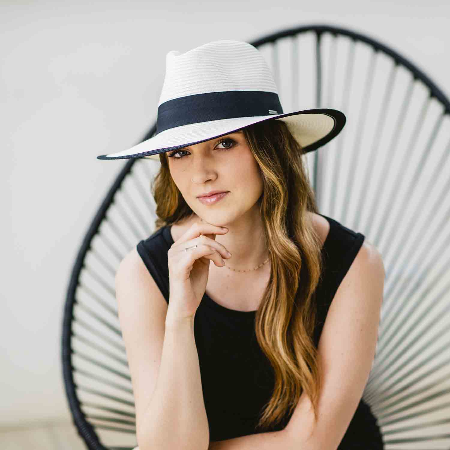 Lauren Contrast Trim Packable Safari Hat  - Carkella Hats Safari Hat Wallaroo Hats    