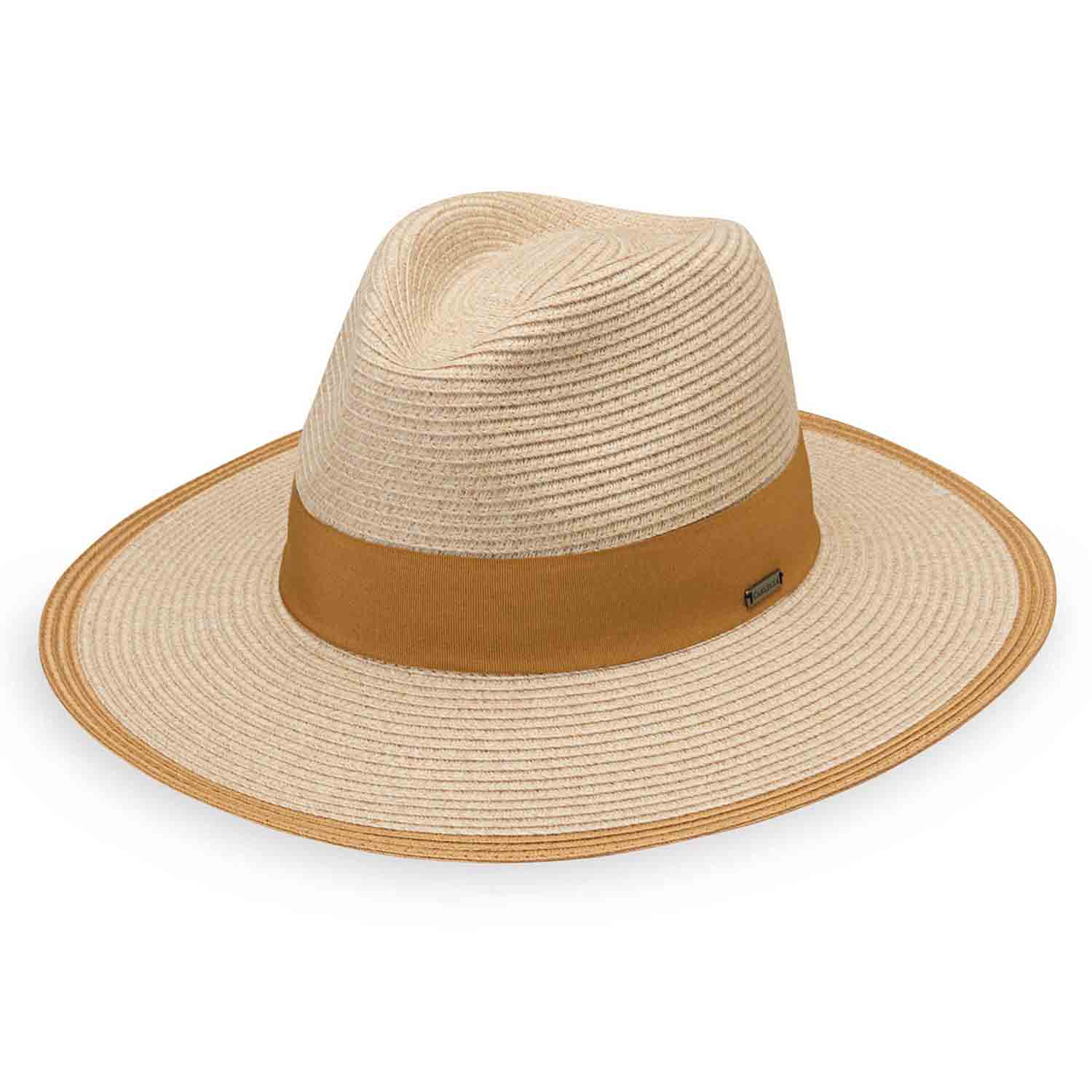 Lauren Contrast Trim Packable Safari Hat  - Carkella Hats Safari Hat Wallaroo Hats LAUR-MC Mixed Camel M/L (58 cm) 
