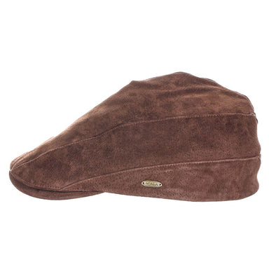 Leven Suede Leather Flat Cap - Scala Hat Flat Cap Scala Hats SL46-TAN2 Taupe Medium