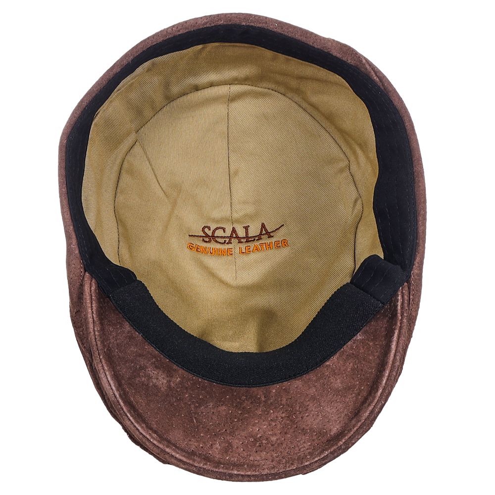 Leven Suede Leather Flat Cap - Scala Hat Flat Cap Scala Hats