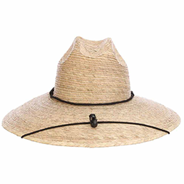 Straw lifeguard hat for men with chin cord