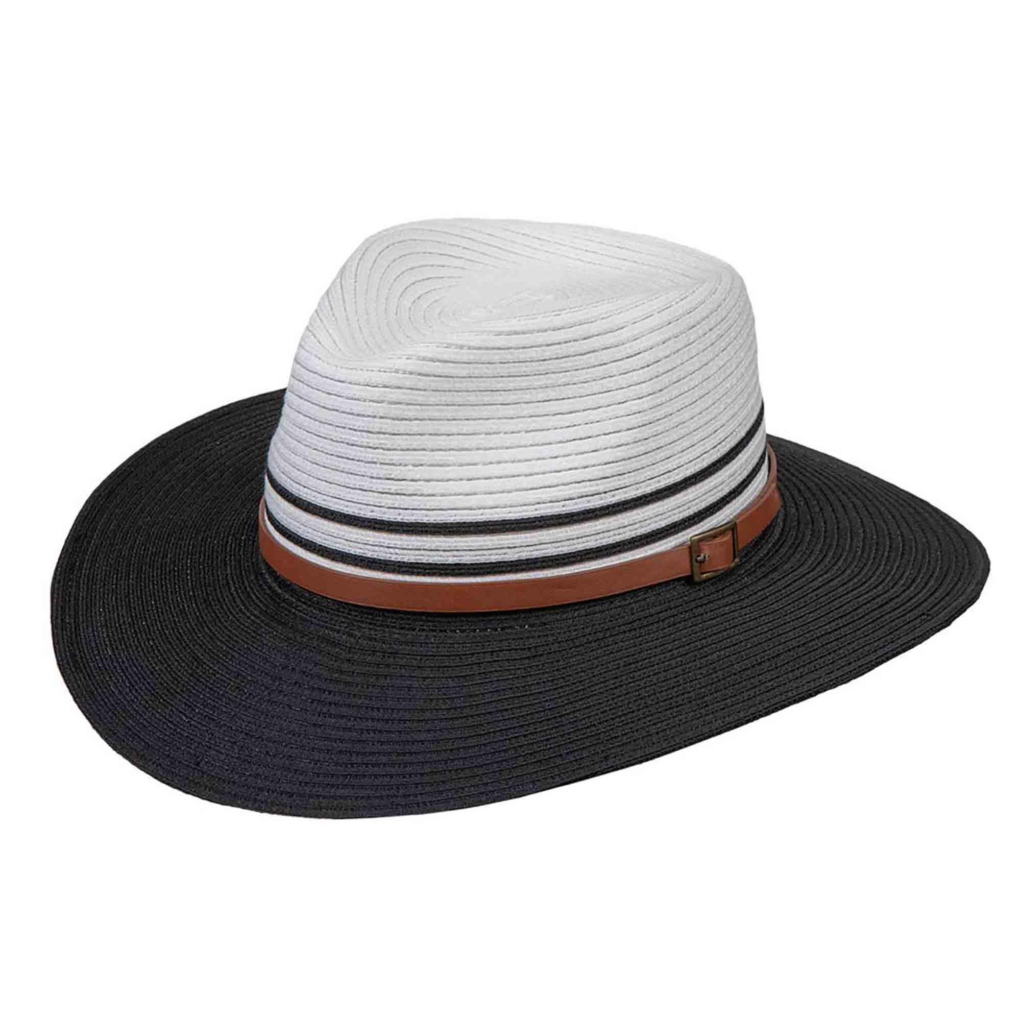 Lightweight Two Tone Fedora Hat - Karen Keith Hats Safari Hat Great hats by Karen Keith P14-A White/Black OS 