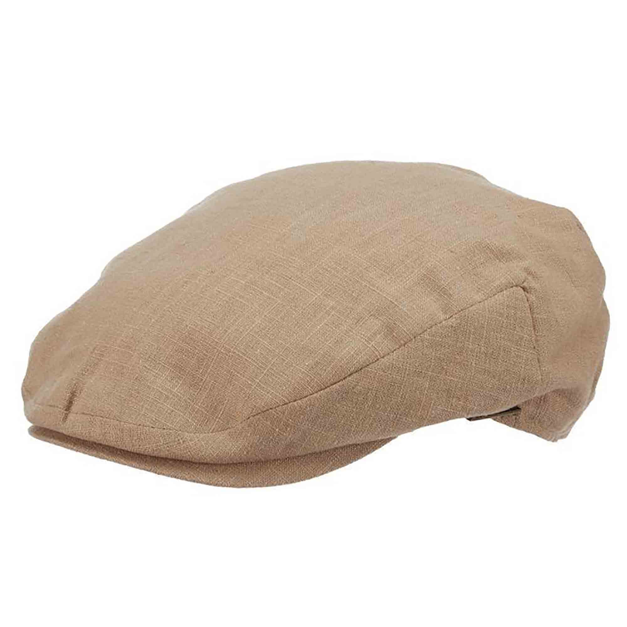 Linen Ivy Cap with Mesh Lining - Stetson Driving Caps Flat Cap Stetson Hats STC145-KAKI2 Khaki Medium (57 cm)