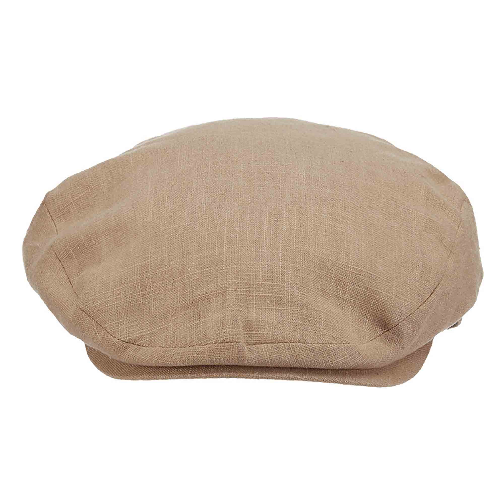 Linen Ivy Cap with Mesh Lining - Stetson Driving Caps Flat Cap Stetson Hats STC145-KAKI4 Khaki X-Large (61 cm)