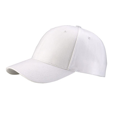 Low Profile Brushed Cotton Twill Baseball Cap - MCI Cap MegaCI MC6957-WHT White  