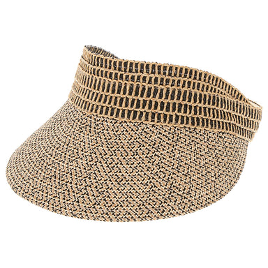 Macrame Band Heathered Sun Visor - Boardwalk Style Visor Cap Boardwalk Style Hats DA1311-BLK Black
