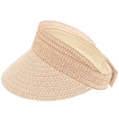 Macrame Band Heathered Sun Visor - Boardwalk Style Visor Cap Boardwalk Style Hats DA1311-BLS Blush