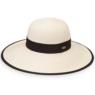 Margot Contrast Trim Jane Seymour Design Hat - Wallaroo Hats Wide Brim Hat Wallaroo Hats MARG-IV Ivory M/L (58 cm) 