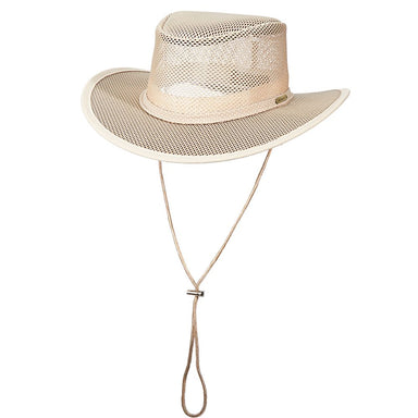 Mesh Outback Hat for Men up to 2XL, Clay - Stetson and Scala Hats Safari Hat Stetson Hats SC205-CLAY3 Clay Scala Hats Large