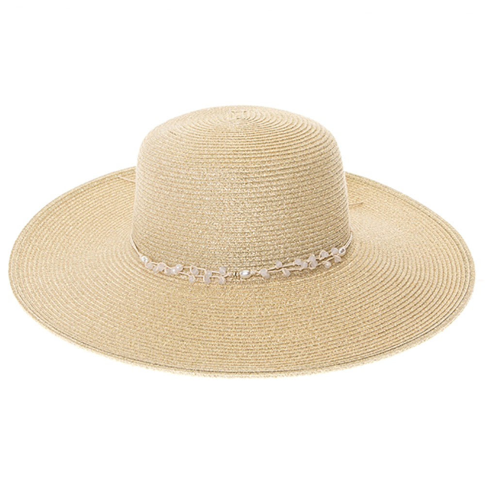 Metallic Shimmer Wide Brim Sun Hat - Sun 'N' Sand Hats