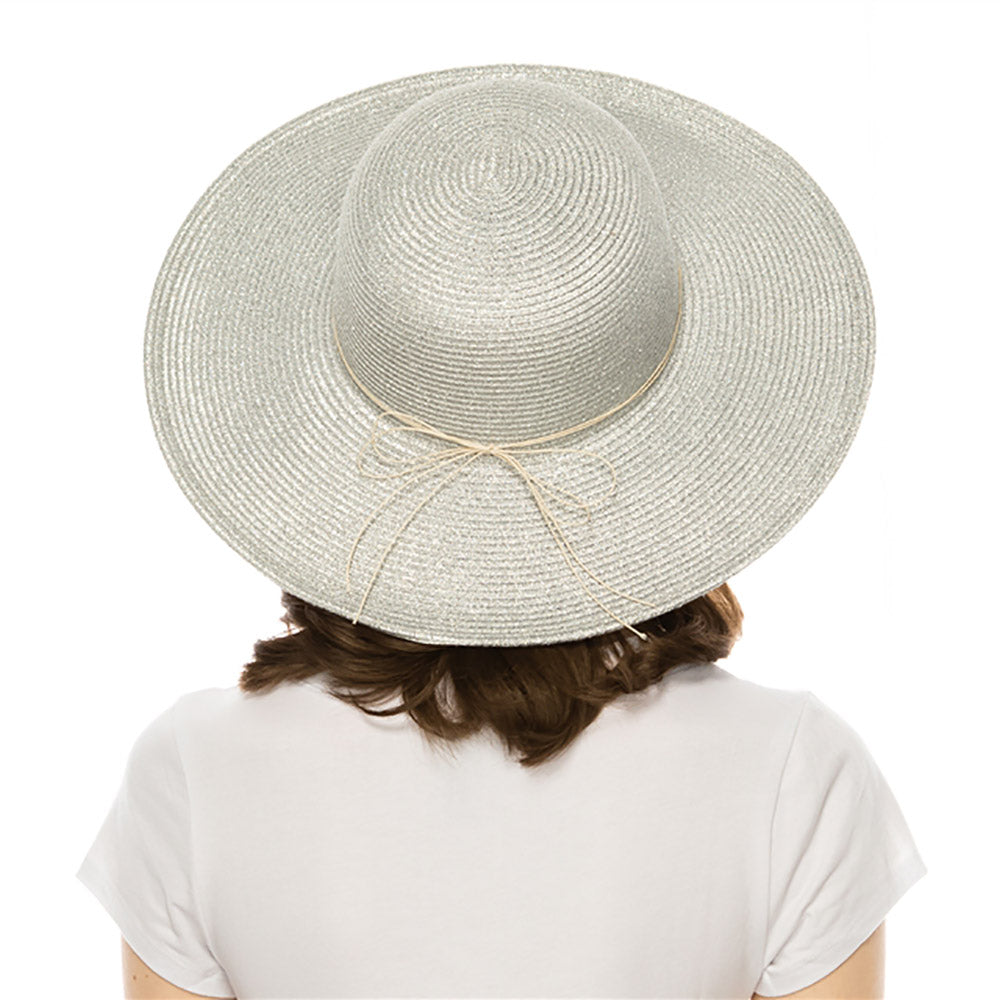 Metallic Shimmer Wide Brim Sun Hat - Sun  display picture 2