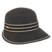 Metallic Straw Cap for Women, UPF50 - Sun 'N' Sand Hats Facesaver Hat Sun N Sand Hats HH2707B Black/Gold M/L (58 cm) 