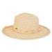 Milan Braid Straw Hat with Pink Beads in Small Size - Sunny Dayz™ Wide Brim Sun Hat Sun N Sand Hats    
