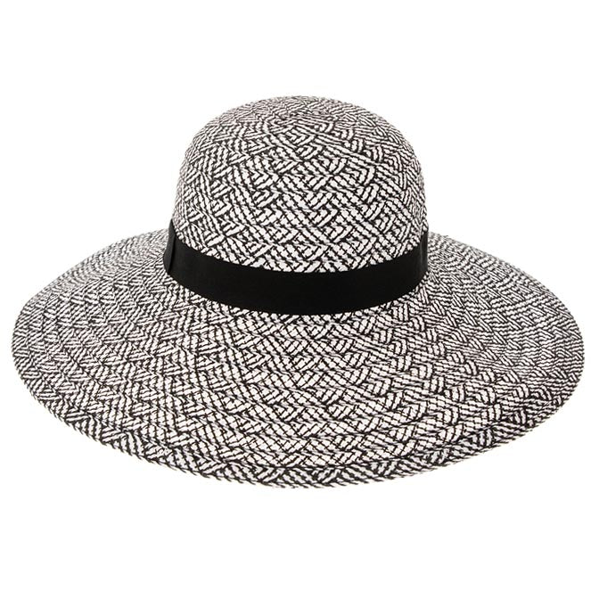 Mixed Color Wide Brim Beach Hat - Boardwalk Style Wide Brim Hat Boardwalk Style Hats DA780-BLK Black OS (57 cm)