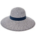 Mixed Color Wide Brim Beach Hat - Boardwalk Style Wide Brim Hat Boardwalk Style Hats DA780-BLU Navy OS (57 cm)