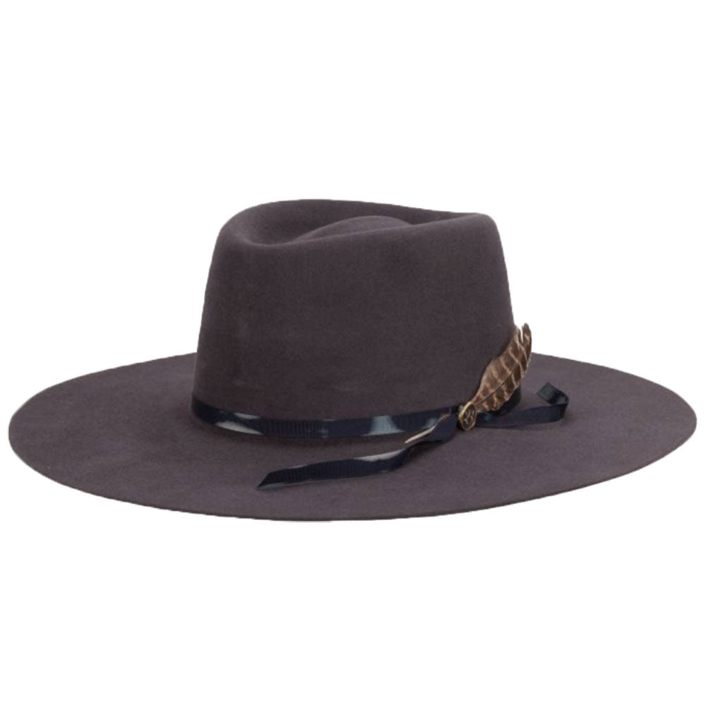 Moonstone Wool Felt Flat Brim Fedora - Vintage Biltmore Hats USA