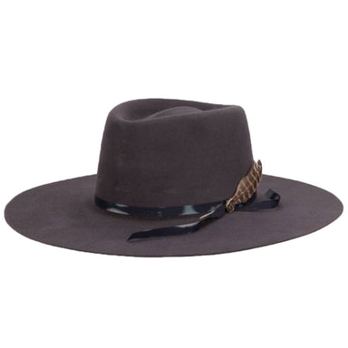 Moonstone Wool Felt Flat Brim Fedora - Vintage Biltmore Hats USA Fedora Hat Biltmore Hats BF03FGMOON40 Taupe M/L (7 1/4; 58 cm) 