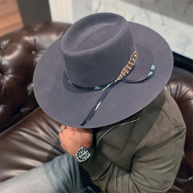 Moonstone Wool Felt Flat Brim Fedora - Vintage Biltmore Hats USA Fedora Hat Biltmore Hats    