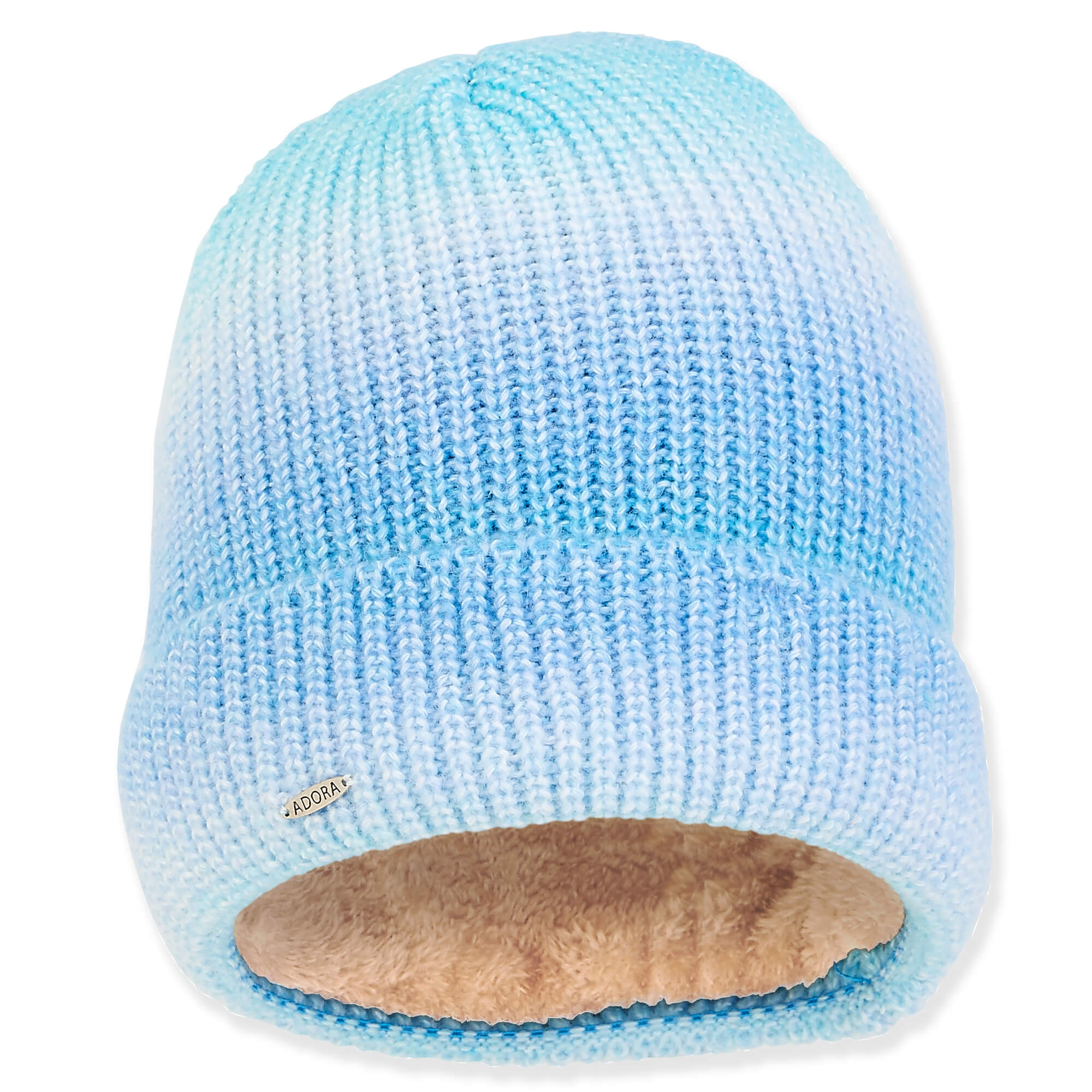 Multitone Knit Beanie with Faux Fur Lining - Adora Hat®
