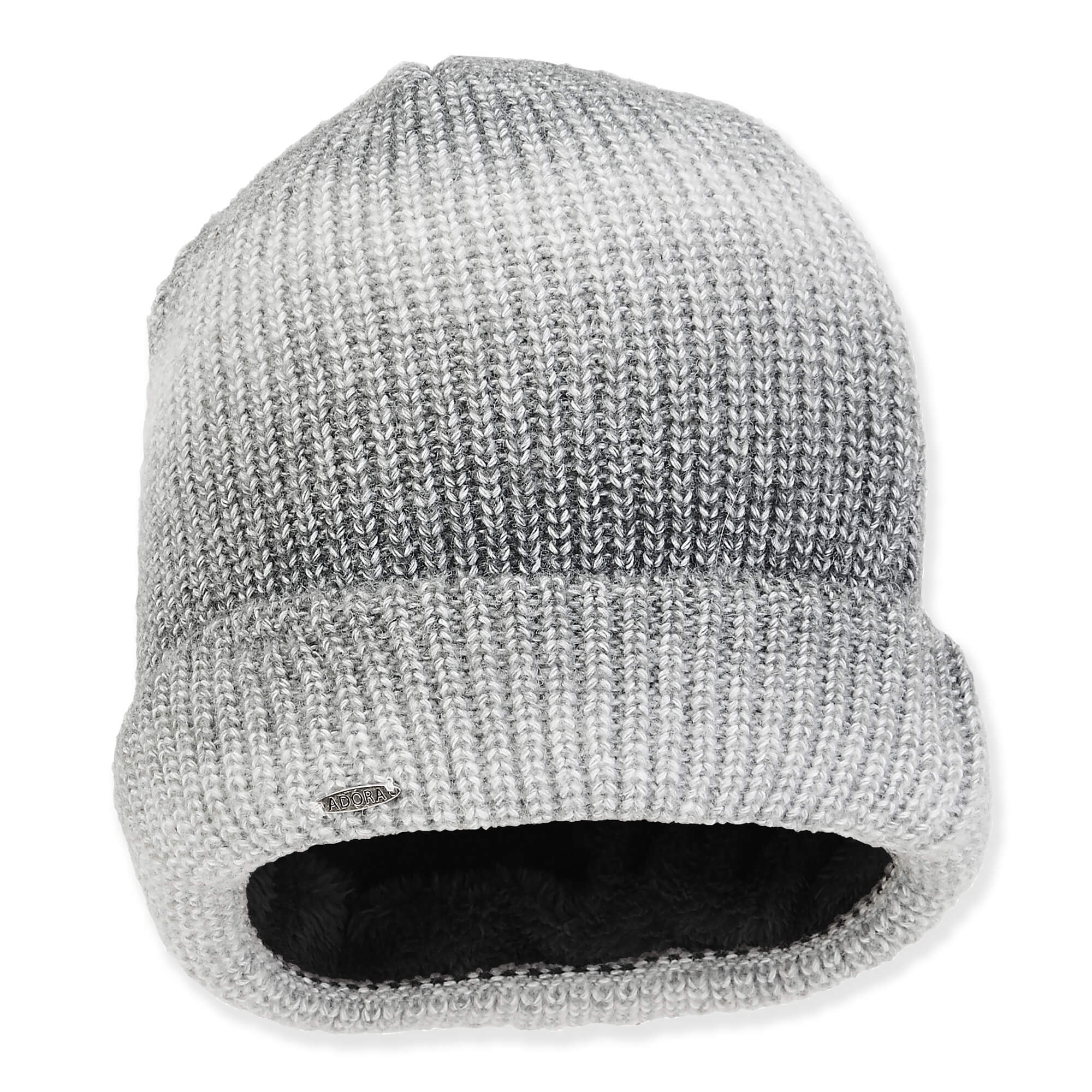 Multitone Knit Beanie with Faux Fur Lining - Adora Hat®