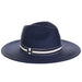 Navy Sun Hat with Stiped Band - Scala Women's Hats Safari Hat Scala Hats LP408 Navy OS (57 cm) 