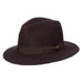 Norfork Crushable Water Repellent Wool Fedora - Scala Hat Safari Hat Scala Hats DF3-CHOC4 Brown X-Large (61 cm) 