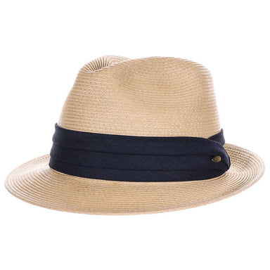 Oasis Fine Braid Fedora with Pleated Band - Scala Hats Fedora Hat Scala Hats MS537-SM Natural S/M (22 3/8")