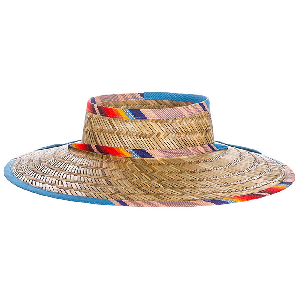 Open Crown Rush Straw Visor Hat, XS-M - Dorfman Hat Co
