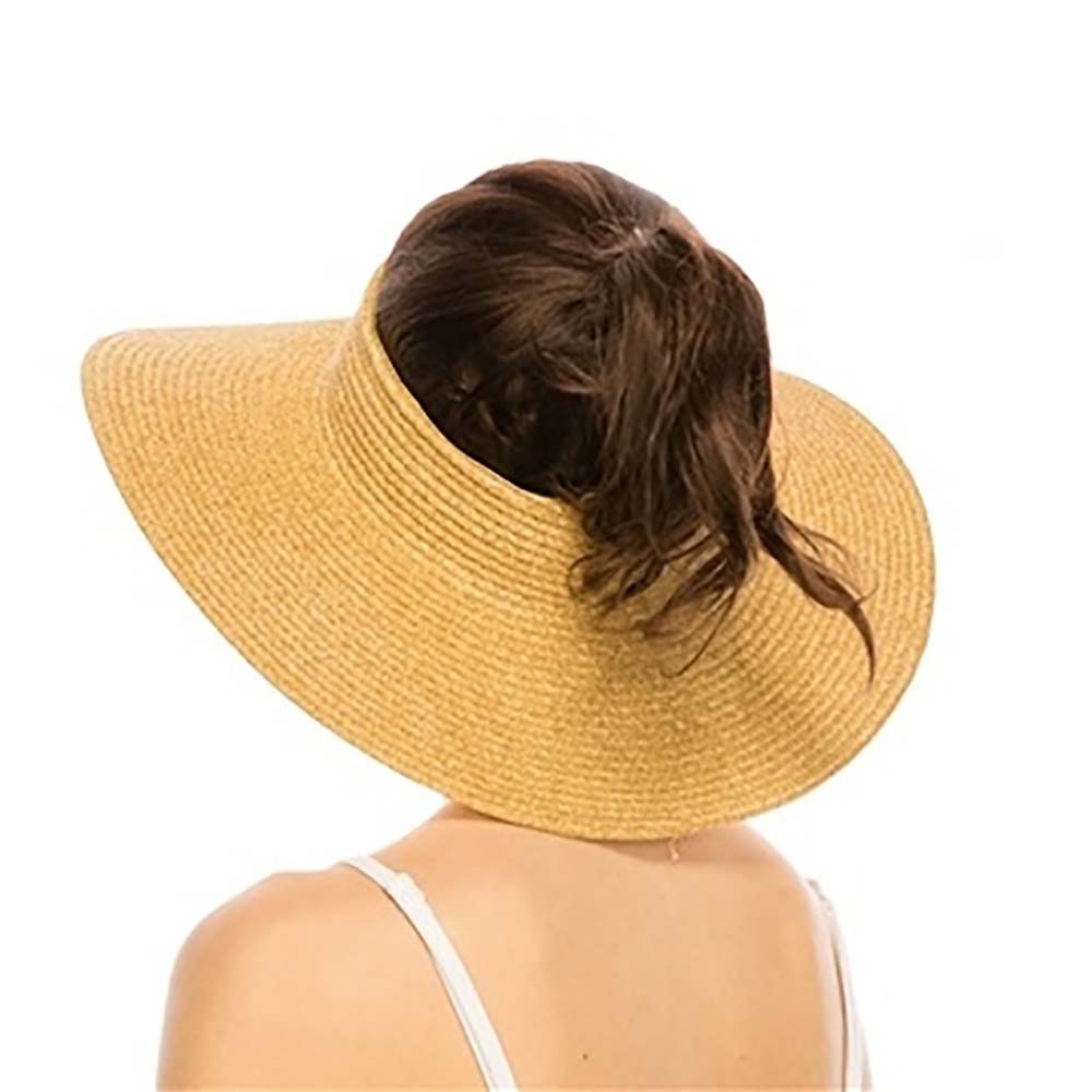 Open Crown Straw Sun Visor Hat - Boardwalk Hats — SetarTrading Hats