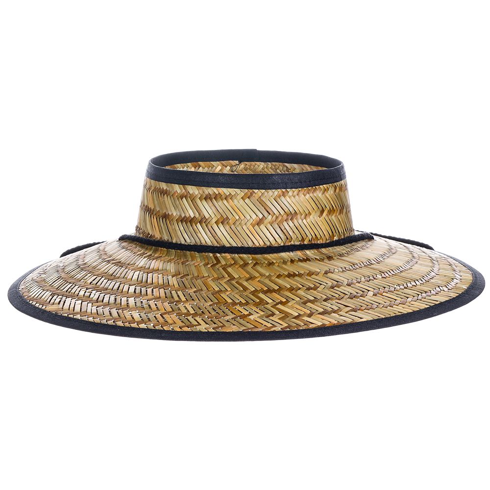 Open Crown Rush Straw Visor Hat with Chin Cord - Dorfman Hat Co