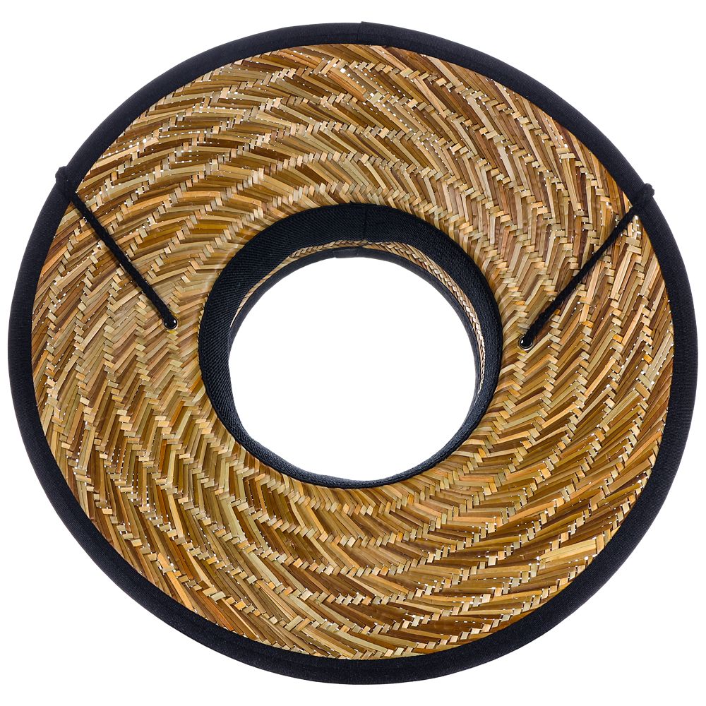 Open Crown Rush Straw Visor Hat with Chin Cord - Dorfman Hat Co