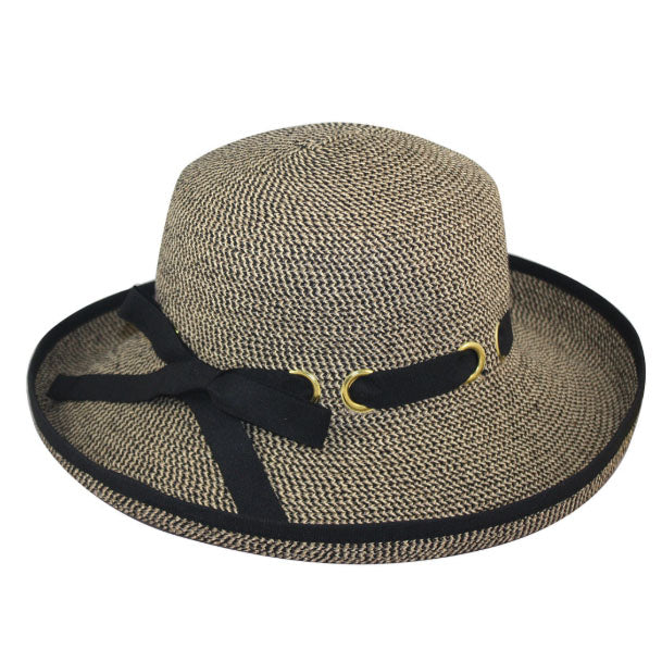 Packable Up Brim Hat with Looped Ribbon Band - Jeanne Simmons