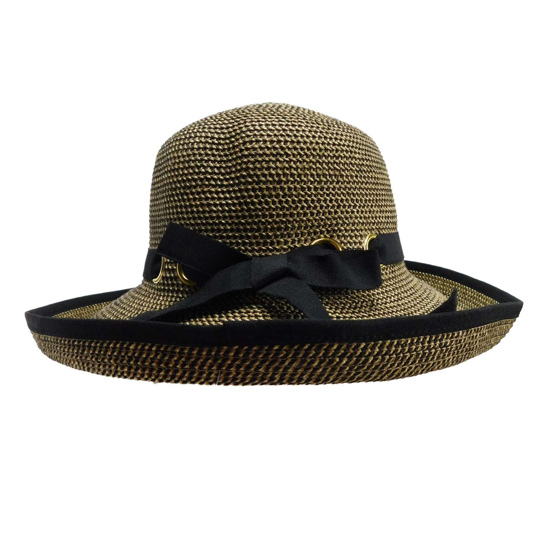 Packable Up Brim Hat with Looped Ribbon Band - Jeanne Simmons