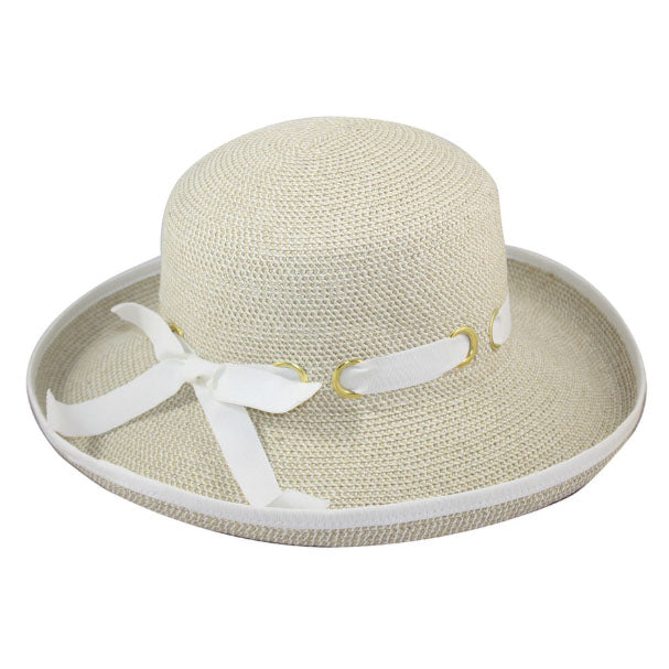 Packable Up Brim Hat with Looped Ribbon Band - Jeanne Simmons