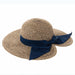 Packable, Washable Split Brim Straw Sun Hat - Boardwalk Style Wide Brim Hat Boardwalk Style Hats DA1864-BNV Brown/Navy OS (57 cm) 