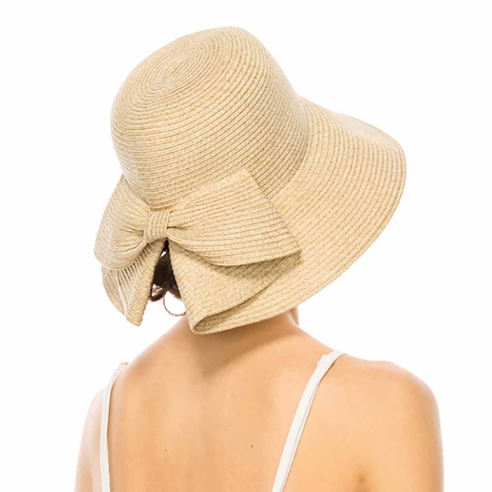 Traded!!!!! ?????Straw bucket hat with bow Wide Brim Sun Hats for Women Straw Beach Hat with Bow  main image 2