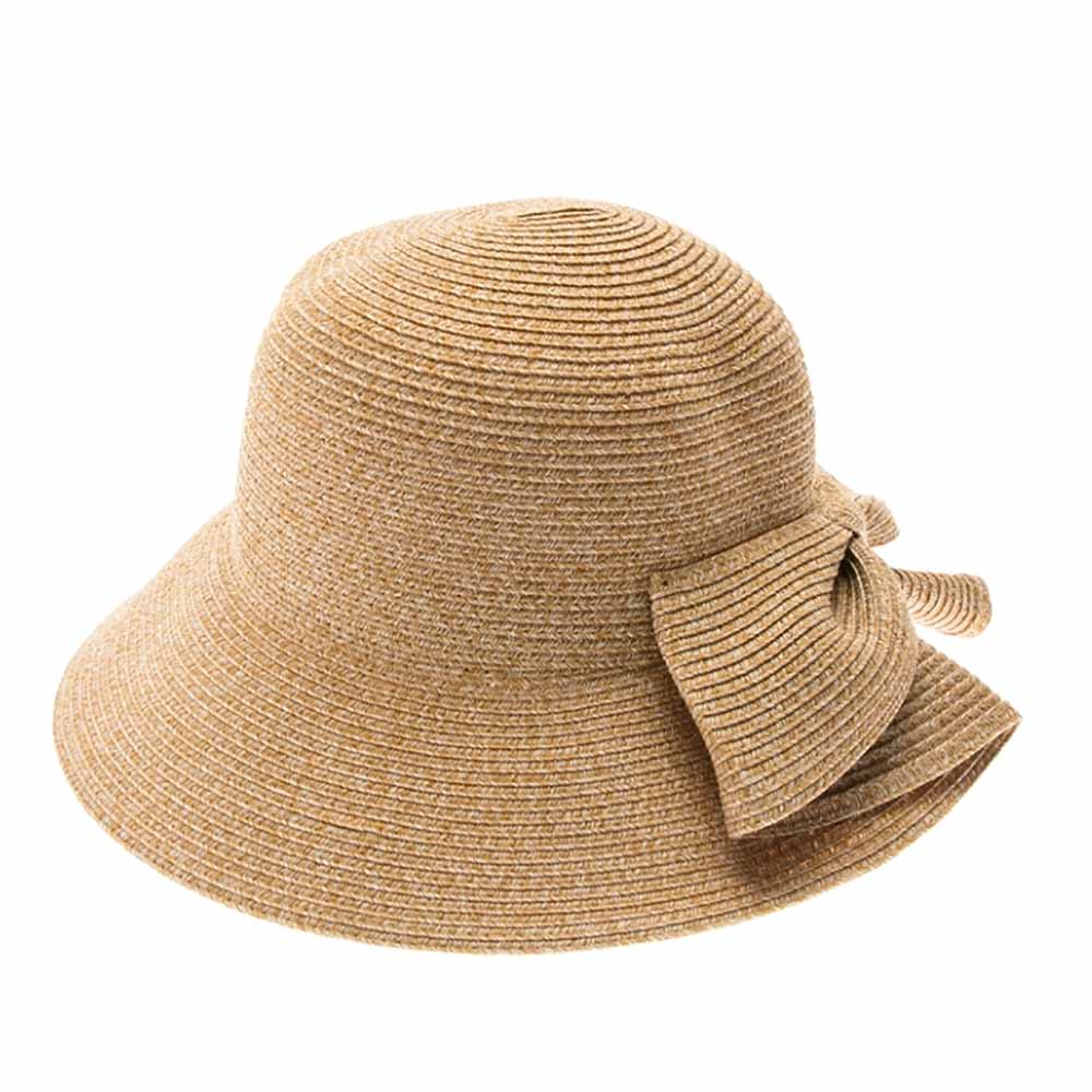 Ladies Crushable Straw Sun Hats With Bow, Women Split Brim Summer Cloche  Hat, Cloth Band Bow, Sun Protection Crushable Hat,perfect Beach Hat 