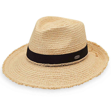 Paloma Frayed Brim Raffia Fedora Hat - Wallaroo Hats Fedora Hat Wallaroo Hats PALO-IV Ivory M/L (58 cm) 