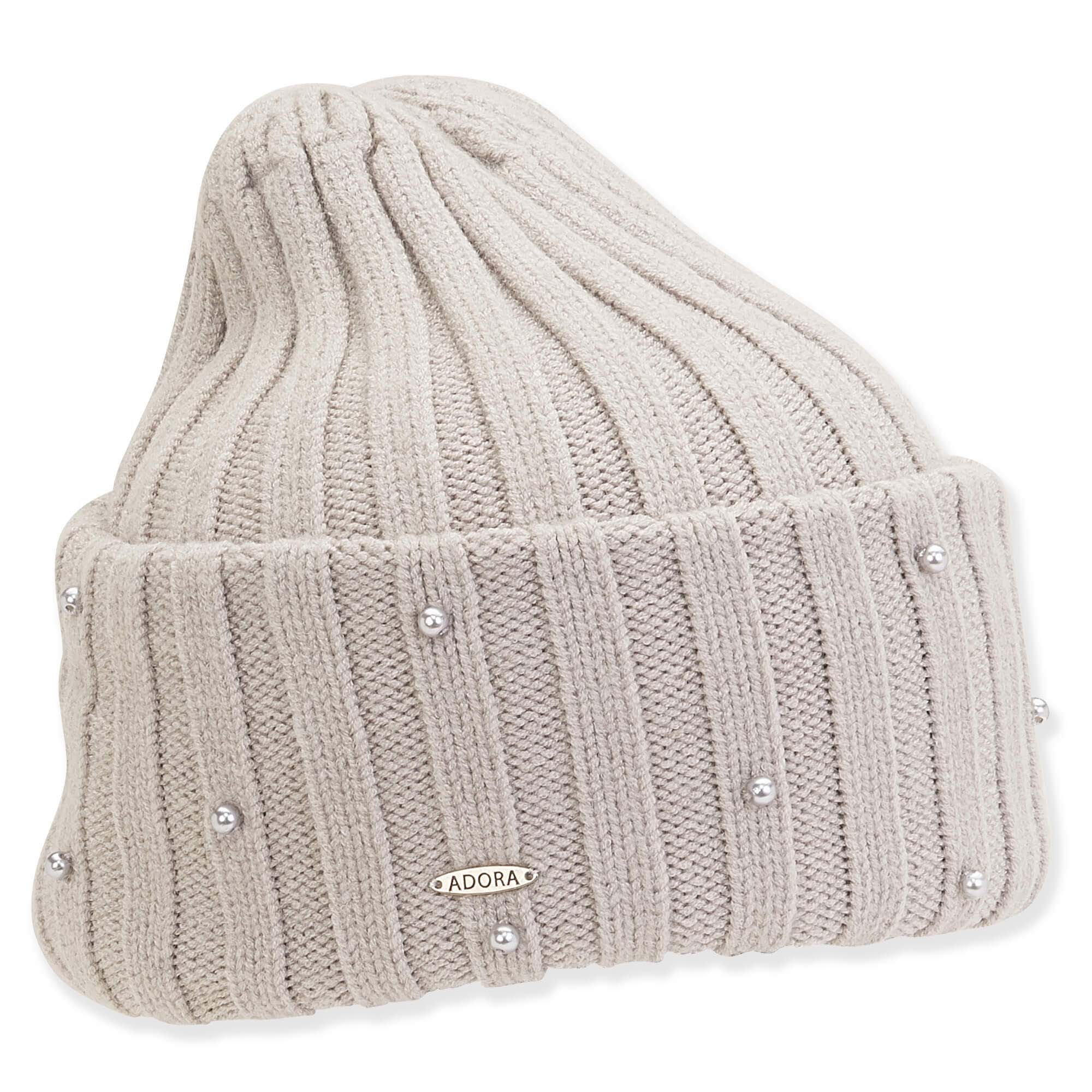 Pearl Accent Cuffed Beanie for Women - Adora Hat®