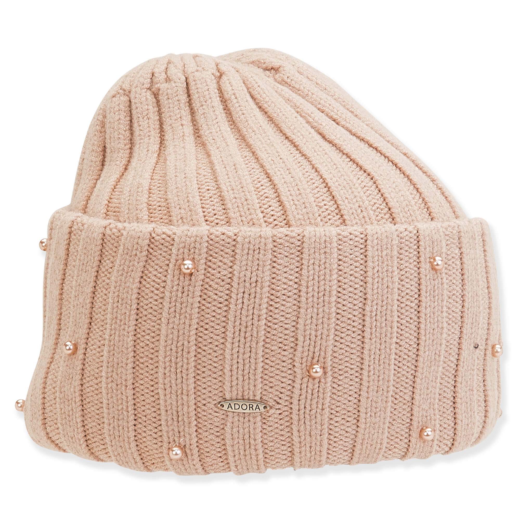 Pearl Accent Cuffed Beanie for Women - Adora Hat®