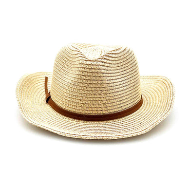 Womens Straw Sun Hat Classic Flat Beach Hat Mens Garden Hat Cowboy Style  Hat with Wind Lanyard UPF 50+ Summer Hat