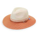 Petite Kristy Fedora by Wallaroo Hat Company Safari Hat Wallaroo Hats PKRISTCO Ivory/Coral Small (55 cm)