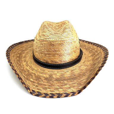 Petite Palm Leaf Cowboy Hat - Rustic Palm Leaf Hats Cowboy Hat Rustic Palm Leaf Hats 7298 Burnt Palm XS (53 cm) 