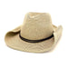 Petite Size Straw Cowboy Hat with Chin Cord - Boardwalk Style Cowboy Hat Boardwalk Style Hats DA2958-NAT Natural Small (55 cm) 