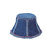 Petite Washed Denim Bucket Hat with Frayed Stripes for Small Heads Cloche MegaCI 4505B Denim Small (56 cm)