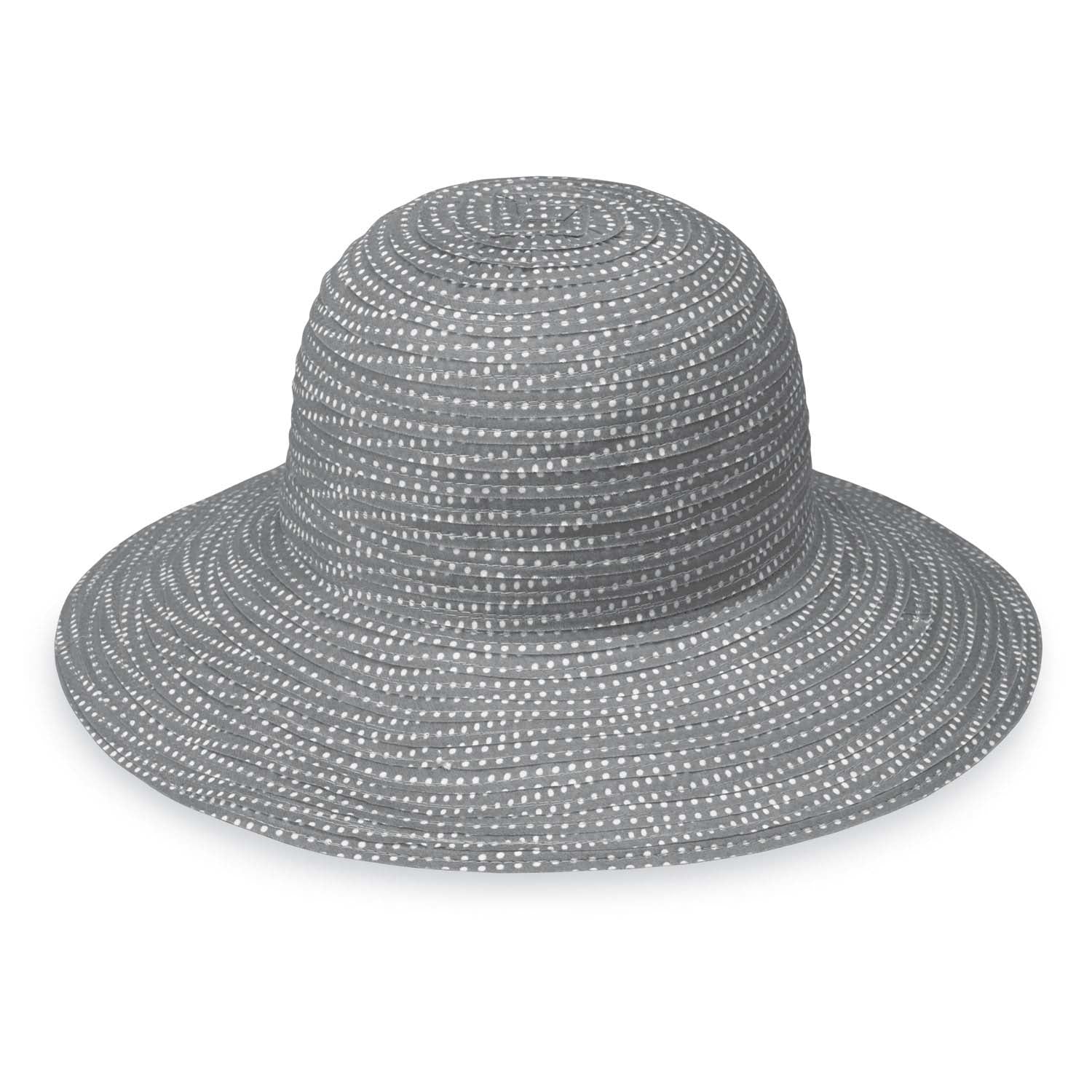 Petite Scrunchie Hat by Wallaroo Hat Company Wide Brim Sun Hat Wallaroo Hats PSCRGW Grey / White Small (56 cm)