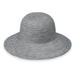 Petite Scrunchie Hat by Wallaroo Hat Company Wide Brim Sun Hat Wallaroo Hats PSCRGW Grey / White Small (56 cm)