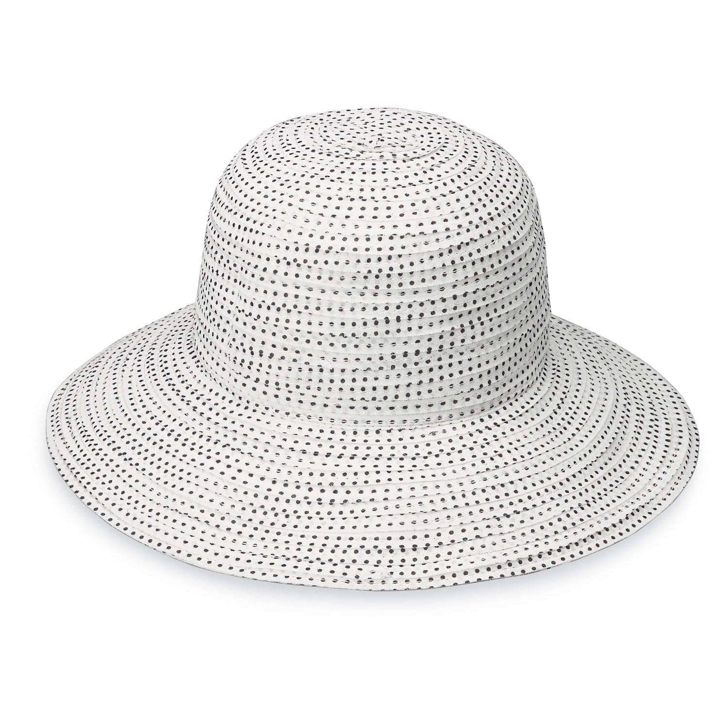 Petite Scrunchie Hat by Wallaroo Hat Company Wide Brim Sun Hat Wallaroo Hats PSCRWB White / Black Small (56 cm)