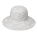 Petite Scrunchie Hat by Wallaroo Hat Company Wide Brim Sun Hat Wallaroo Hats PSCRWB White / Black Small (56 cm)